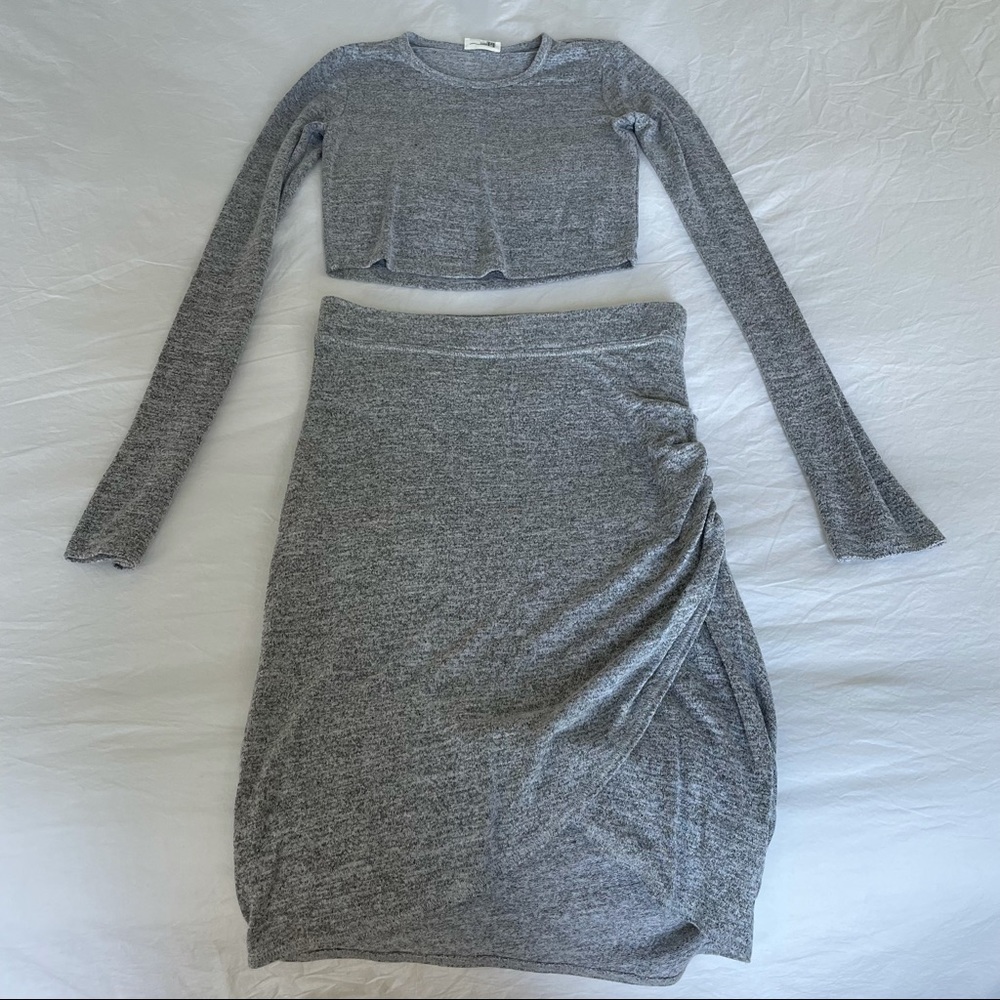 Aritiza Heather Grey Jersey Set, size S